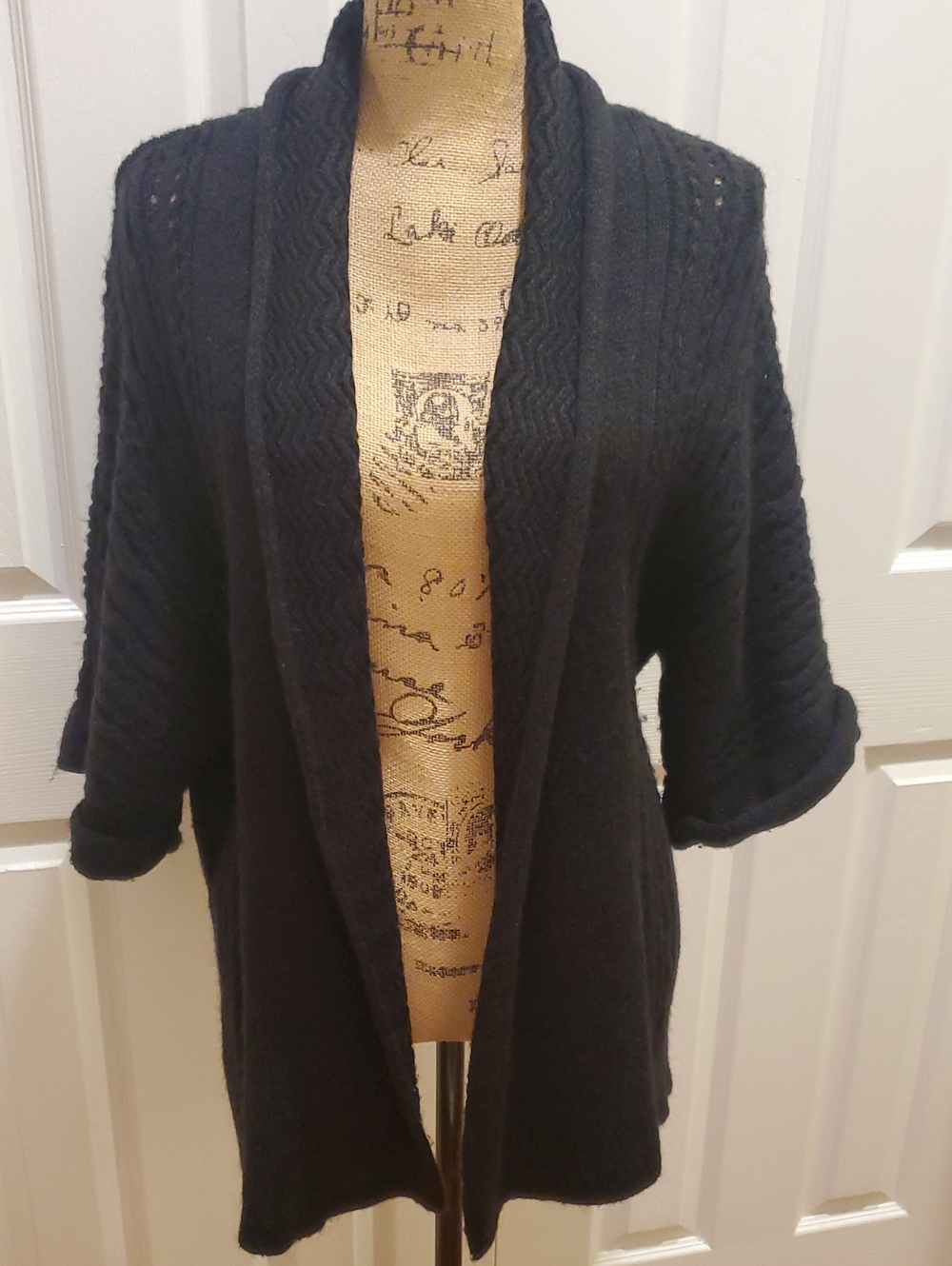Sonoma Black Open-Front Knit Cardigan
